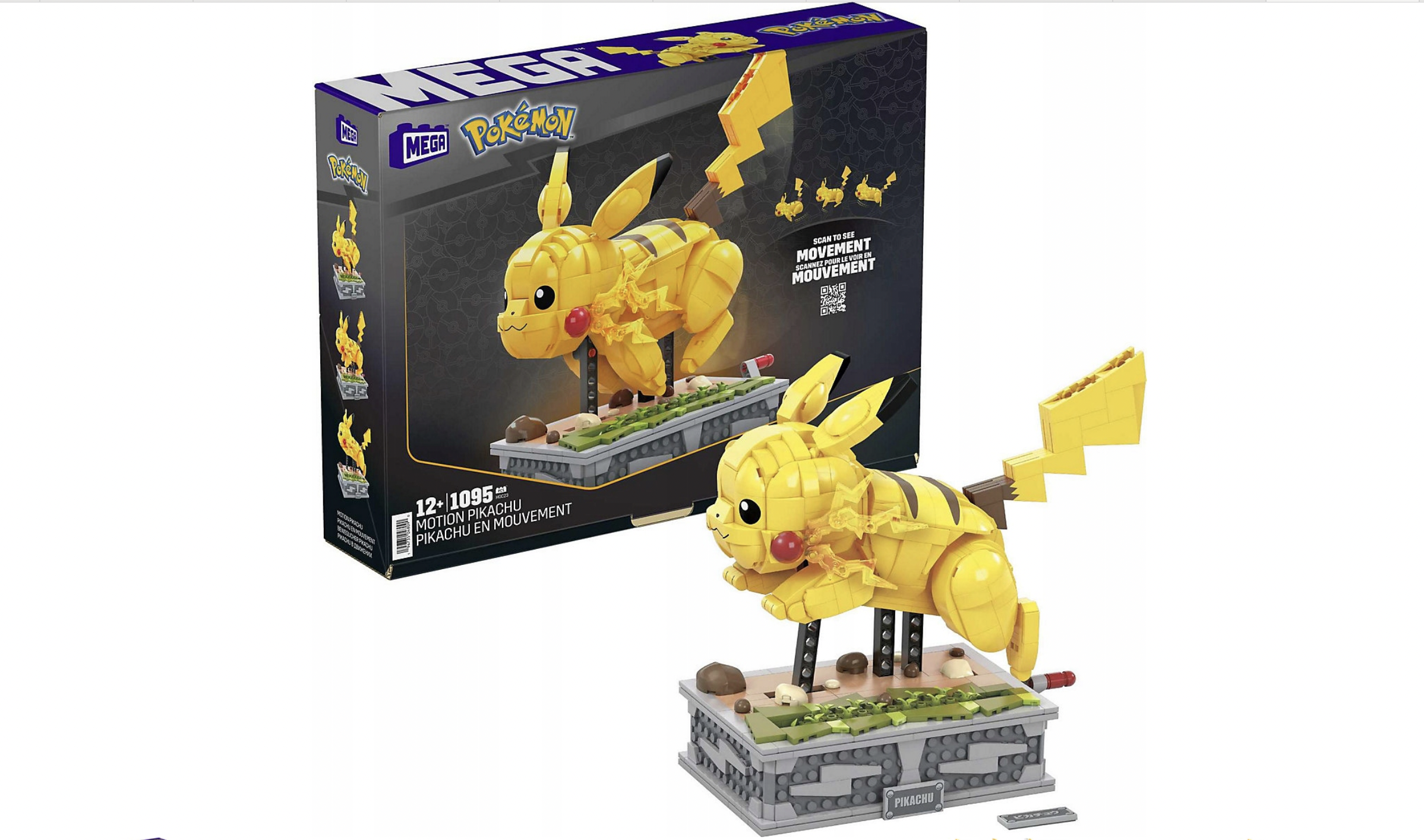 Mega Zestaw Klocków Pokémon – Ruchomy Pikachu (1095 el., HGC23)