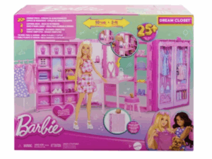 Szafa Mattel Barbie Pastel Dream z lalką, ubraniami i akcesoriami